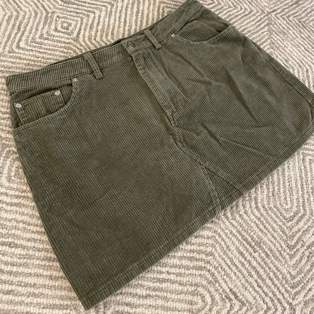 Forever 21+ Ribbed Olive Mini Skirt